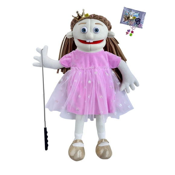 Marioneta de mano Rodayna 64 cm para niña, cuerpo completo, estilo ventrílocuo
