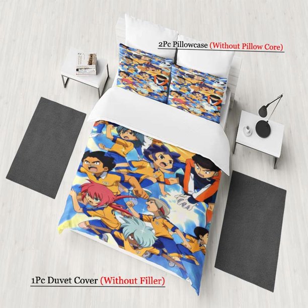 "Inazuma Eleven" Passionate Soccer Team Poster Pattern Three-Piece Set Soft and Comfortable Bedding Set