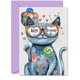 thumbnail image 1 of Tarjeta de Cumpleaños Stuff4 para Niña de 5 Años con Gato y Globos, 1 of 7