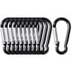 thumbnail image 1 of Ofertas Únicas Gancho de Clip de Aluminio para Viajes, Camping, Senderismo, Mosquetón con Anillo en D, Llavero Negro 10 Piezas, 1 of 6