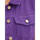 thumbnail image 5 of INSPIRE CHIC Chalecos de mezclilla para mujer con botones, lavados, sin mangas, chaquetas de jean con bolsillos, color púrpura oscuro, talla M, 5 of 6