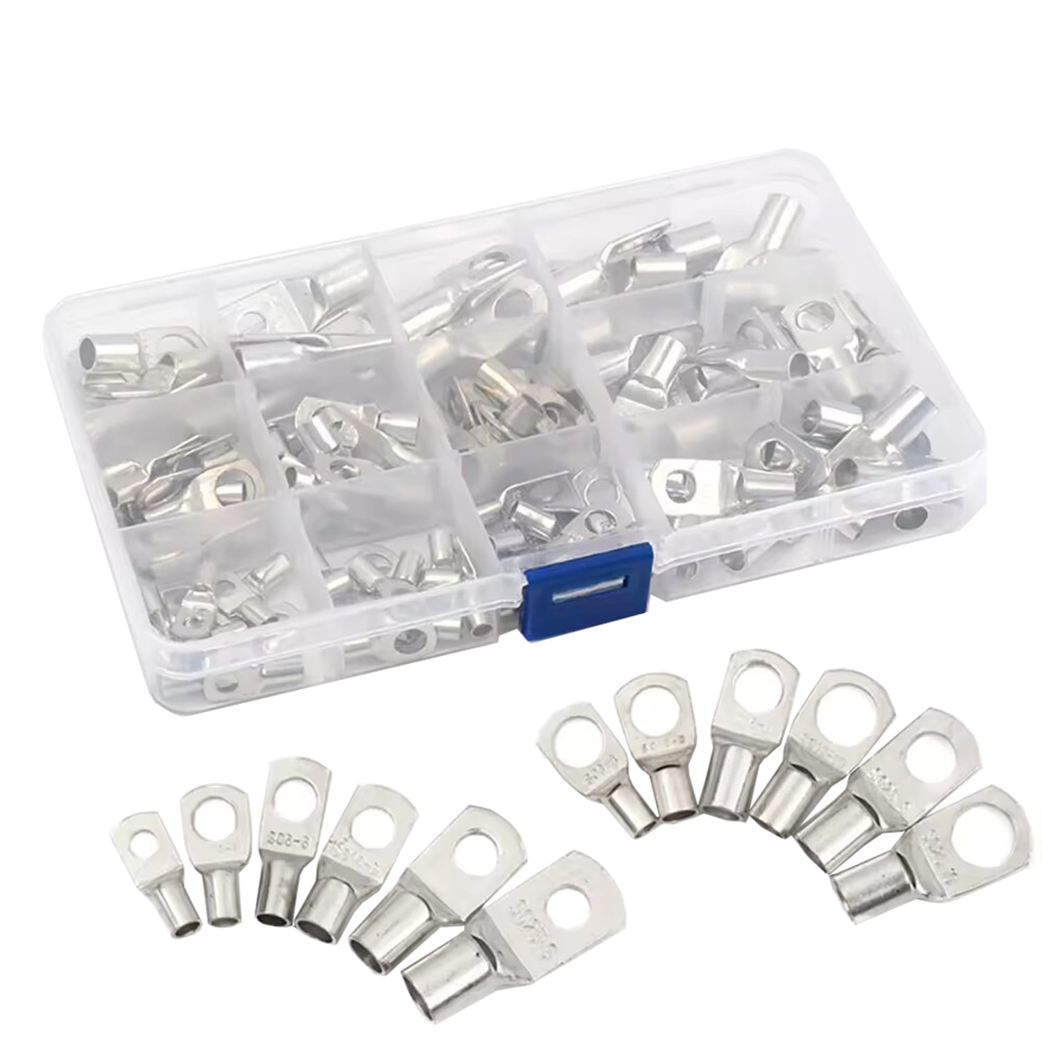 Soliot - Kit 100 Terminales Ojo Batería Cable Sc Con Caja