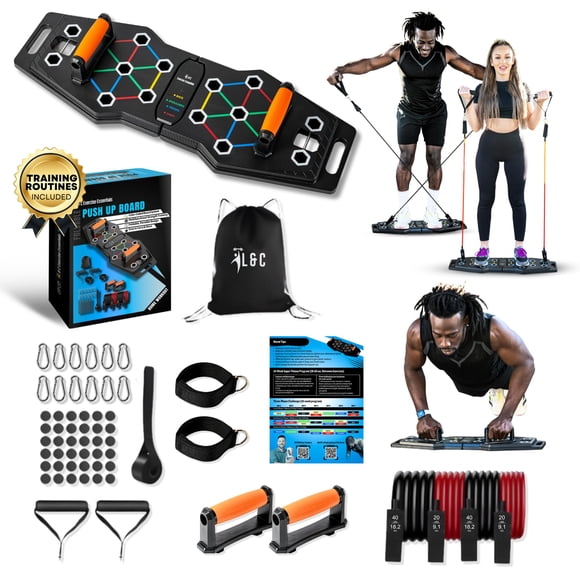 Tabla de Flexiones L&C Exercise Essentials con Bandas de Resistencia