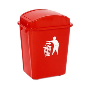 Recilock - Basurero 30 Litros Tapa Vaiven - Rojo