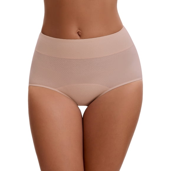INSPIRE CHIC Bragas a prueba de fugas Regreso a clases para mujeres Algodón Cintura alta Cinturilla elástica Cobertura total Control de abdomen Ropa interior S Rosa