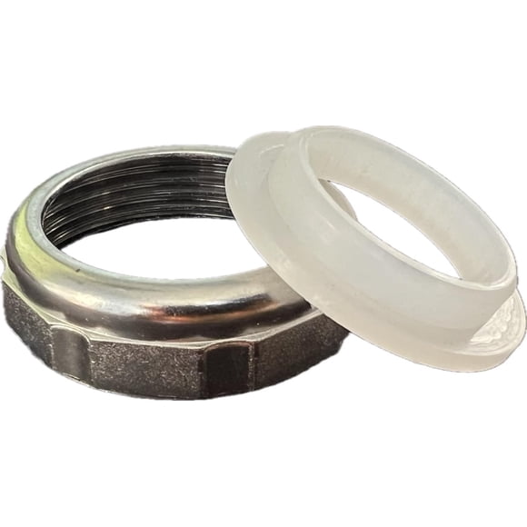 Tuerca de unión deslizante EZ-FLUID de 1-1/4" con arandela y junta de goma cromada