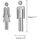 thumbnail image 2 of 2 pares de letreros de baño extraíbles para puerta, autoadhesivos, acrílicos, para baño, para hombres y mujeres, para casa, centro comercial, tienda, oficina, edificio, plateado, 4 unidades, 12 x 4, 2 of 6