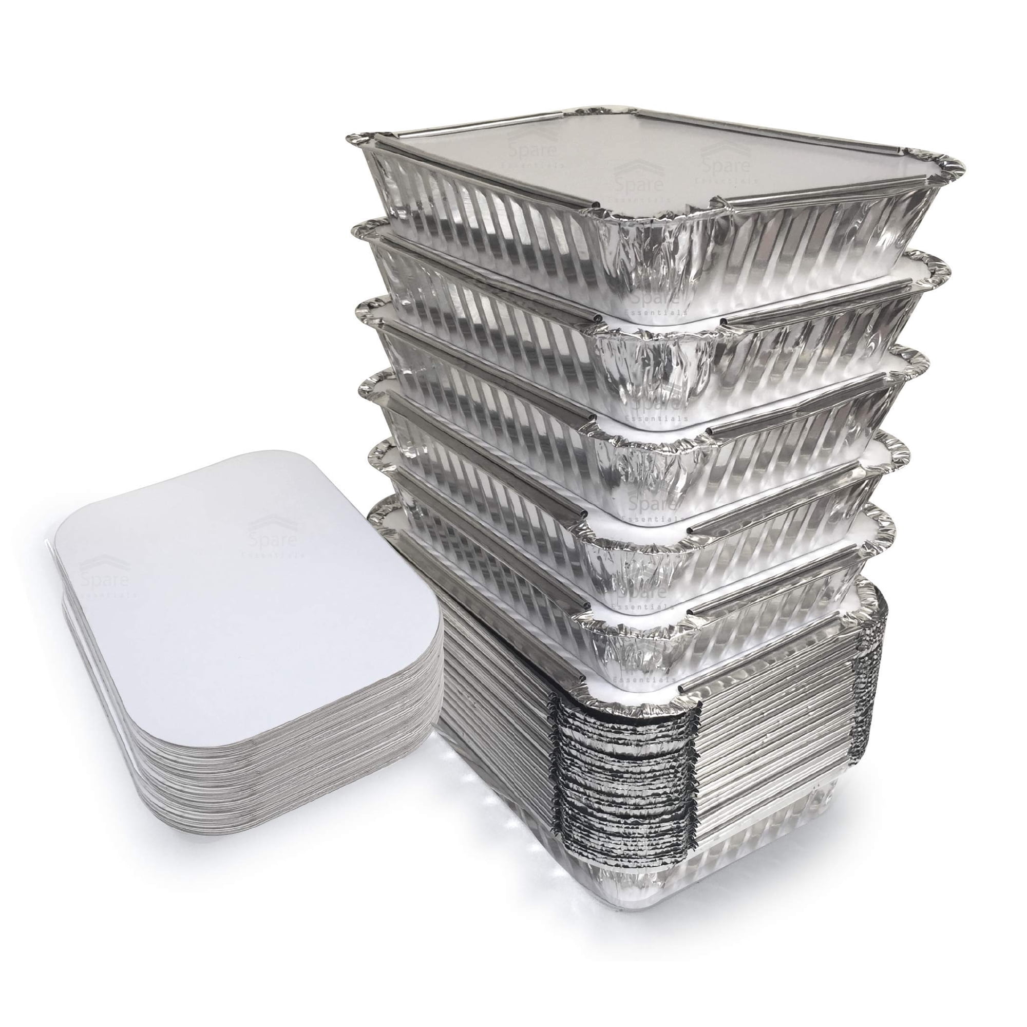Recipientes De Aluminio Para Alimentos Spare Essentials, Paquete De 55 Con Tapas
