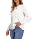 thumbnail image 4 of Blusas de Encaje de Manga Larga para Mujeres Elegantes y Casuales Camisas de Trabajo con Cuello en V M Blanco, 4 of 6