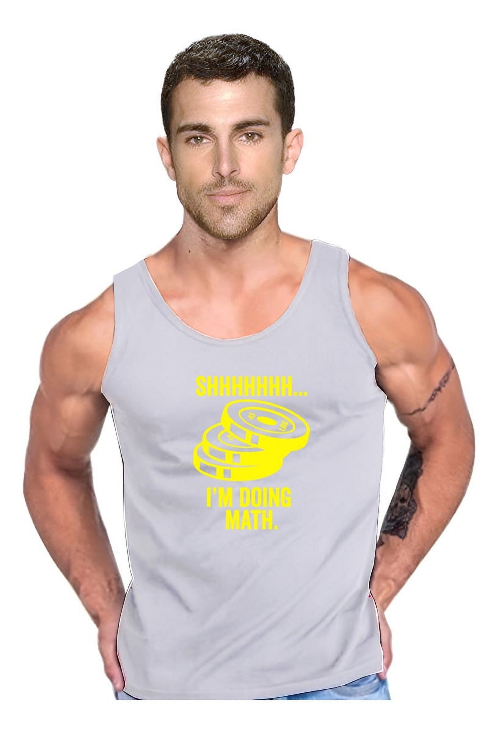 Persodesign - Polera I Am Doing Math Crossfit Musculosa Tank Gym Life Talla M Gris Hombre
