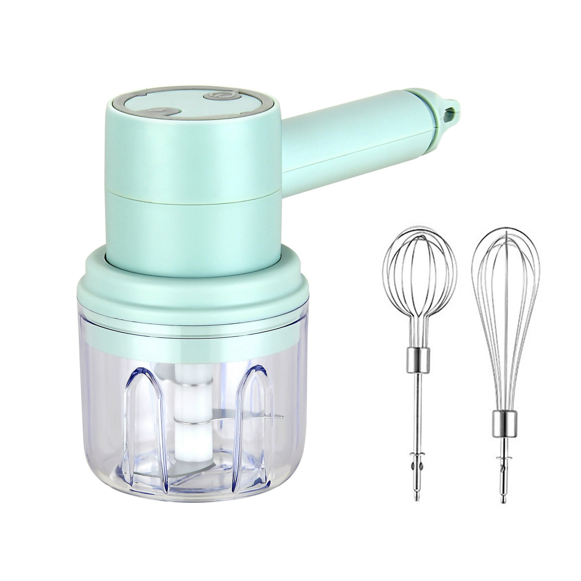 Veatool - Batidora De Mano De Inmersión 2 En 1, 3 Velocidades Y Modo Turbo, Con Picadora De 250ml, Batidor, Batidoras, 2 Cuchillas En Espiralizador, Sin Bpa, Verde