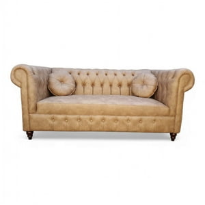 Rh Furniture - Sofá Chesterfield Capitoné Premium Beige