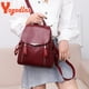 thumbnail image 3 of Yogodlns Luxury Backpack For Women Soft PU Leather Backpack Travel Large Capacity School Bag Double Zipper Business Knapsack, 3 of 3