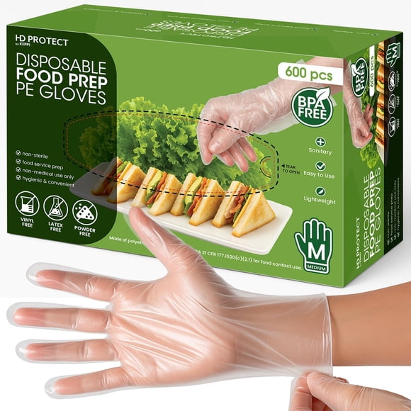 Guantes desechables Keppi talla mediana, paquete de 600, aptos para alimentos