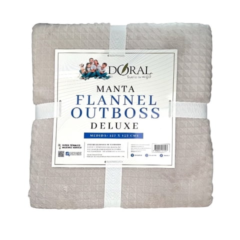 Manta Flannel Outboss Deluxe Taupe – Doral 127×152 Cm.