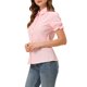 thumbnail image 4 of INSPIRE CHIC Blusas Vintage para Mujer con Cuello Peter Pan y Botones de Algodón Rosa S, 4 of 6
