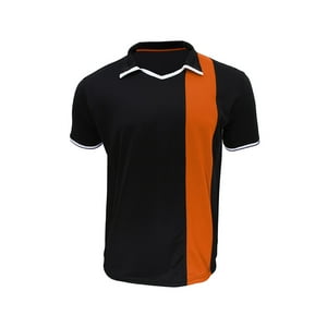 Snix - Polera De Futbol Zayn Negro Franja Naranja Talla L