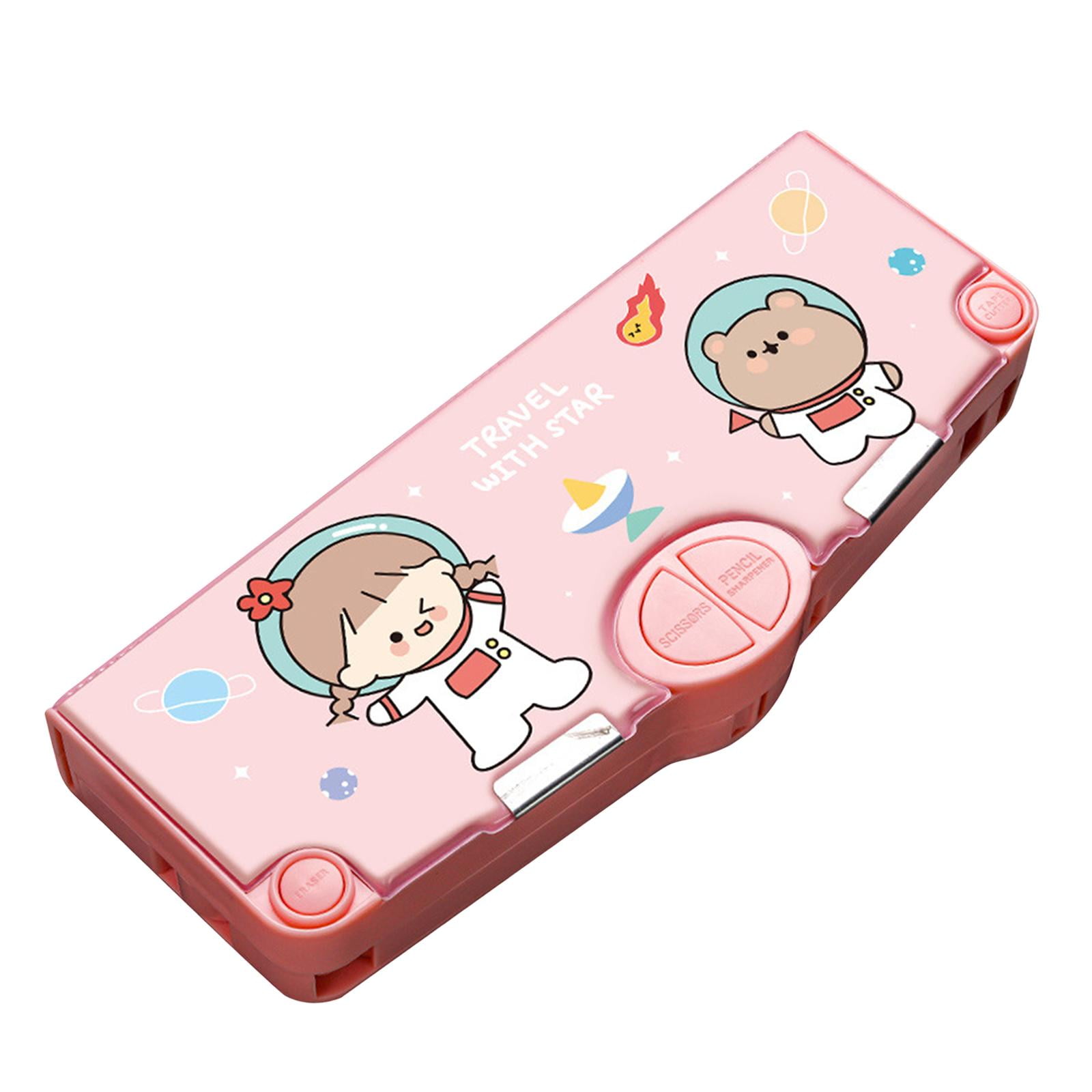 Magideal - Estuche Creativo Para Bolígrafos, Bolsa De Papelería De Gran Capacidad, Soporte Para Bolígrafos, Caja Organizadora De Almacenamiento, Para Suministros Niña Bonita