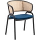 thumbnail image 1 of Sillón de comedor LeisureMod Ervilla tapizado en terciopelo azul marino, 1 of 9