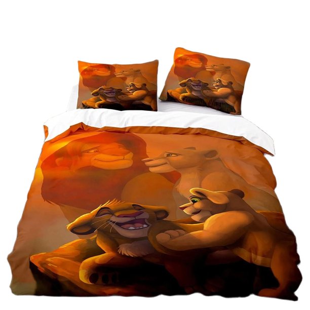 v1381 Bed Sheets The Lion King Bedding Set Anime Simba Duvet Cover Kids Teen Gifts Kids Boy Girl Quilt Duvet Cover 3-Piece Bedding Set (1 Duvet Cover + 2 Pillow Shams) Bed Sheets ju1381