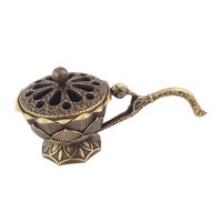 Bothyi - Quemador De Incienso, Soporte Hueco Para Plato, Conos De Incienso, Bobinas, Color Bronce Para Oficina