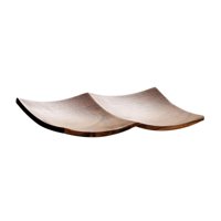 Magideal - Plato De Servicio De Madera, Bandeja De Té, Montaña Rusa De Té China, Bandeja De Sushi, Bandeja De Madera, Bandeja Para Bocadillos, Nueces, Frutas Sec 2 Compartimentos