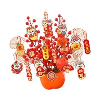 Magideal - Estatua De Resina Para Decoración De Año Nuevo Chino, Colección De Artesanías 2025, Adorno De Mesa Para Dormitorio, Escritorio De Año Nuevo Lunar, 202 Con Personaje Fu