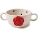 thumbnail image 1 of Tazón de sopa de lunares, taza de sopa de porcelana de 4,5 pulgadas, hermoso tazón de sopa con mango, cerámica de Seguridad blanca, Rosa Roja 3d, adecuado para microondas y hornos, 1 of 6