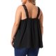 thumbnail image 3 of Agnes Orinda Camisola de Talla Grande para Mujer con Encaje en el Cuello en V, Tirantes Anchos, Fruncido en el Frente, Estilo Casual Flowy para Vacaciones en la Playa, Túnica en Línea A 2X Negro, 3 of 6