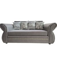 Flobal - Sofá Grecia 3 Cuerpos Tela Gris Perla Repelente A Líquidos