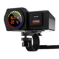 Ioensy - 12V-24V Cargador De Teléfono Usb Para Motocicleta Puerto Qc 3.0 Para Cámaras De Teléfonos Inteligentes