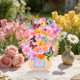 thumbnail image 2 of Tarjeta de felicitación 3D con ramo de flores desplegable Joyvine para mujer, 2 of 7