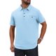 thumbnail image 5 of INSPIRE CHIC Camisas Polo de Playa Hawaianas Casuales de Manga Corta con Bolsillo en el Pecho de Lino para Hombre 2XL Azul Claro, 5 of 6