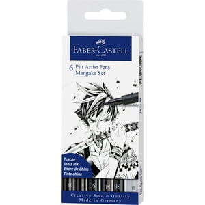 Faber Castell - Marcador Pitt Artist Pen Manga Negro Faber-Castell X6 Uds.