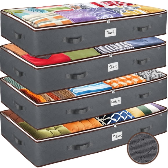 Paquete de 4 cubos de almacenamiento Zober para ropa y zapatos para debajo de la cama