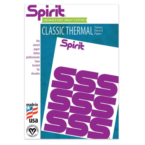 Papel Térmico Para Transferencia De Tatuajes Spirit Classic, 8,5 X 11, 100 Hojas