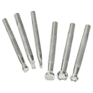 Magideal - 6 Uds Herramientas De Estampado De Cuero Patrones Punzón De Sello Artesanía De Cuero Hobby Herramientas De Tallado De Cuero Para Trabajo De Cuero Diy