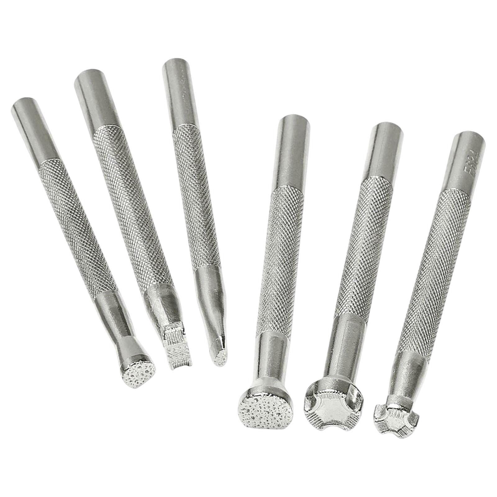 Magideal - 6 Uds Herramientas De Estampado De Cuero Patrones Punzón De Sello Artesanía De Cuero Hobby Herramientas De Tallado De Cuero Para Trabajo De Cuero Diy