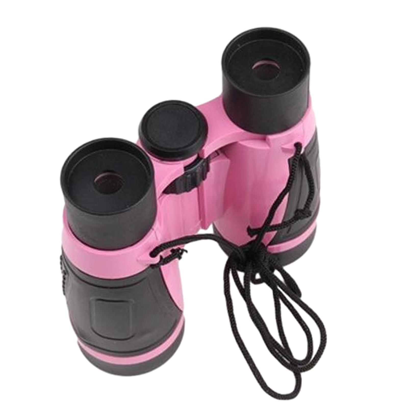 Magideal - Binoculares Para Niños Telescopio Pequeño Vista Grande Lupa Binoculares Compactos Juguete De Aumento Para Exploración, Caza, Favores De Fiesta, Sender Rosa