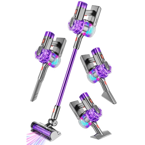 Aspirador de juguete de limpieza BLAXTEM 4 en 1 para niños con succión real, color morado