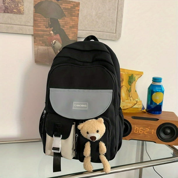 Kawaii Cute Large Capacity Backpack, Heavy Duty Preppy Daypack, Women's College School Bag & Travel Bag