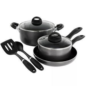 Batería De Cocina Aluminio Clairbone 7 Pcs Oster Negro Unico