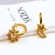 thumbnail image 4 of Aros Argollas Colgantes Eclipse, Dijes Sol, Luna y Estrella, Plata 925 enchapada en Oro 18k, 4 of 4