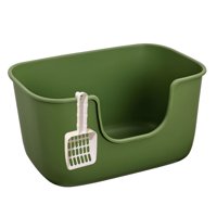 Magideal - Bandejas De Arena Para Mascotas Con Lados Altos, Colcha Para Perros Pequeños Y Gatos, Fácil De Limpiar, A Prueba De Salpicaduras, Orinal Para Gatitos, Verde Oscuro