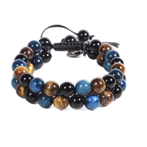 Brazalete Unisex Gino Rodinis B502 | Beige/Negro/Azul