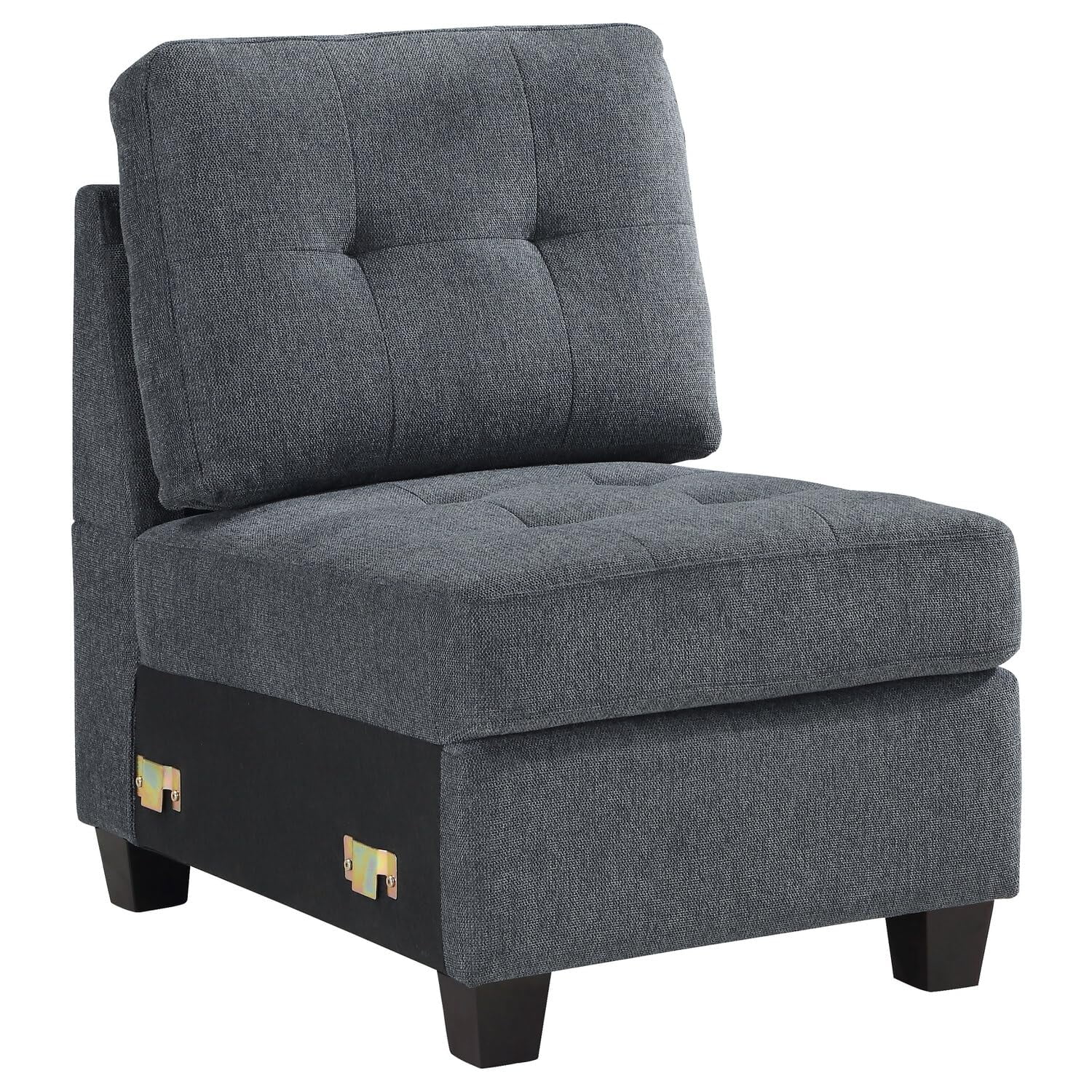 Coaster Fine Furniture - Posavasos Para Silla Sin Brazos Georgina, Tapizado En Tela Gris Acero