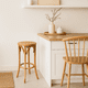 thumbnail image 3 of Banco de Diseño Retro en Madera con Asiento Trenzado, 3 of 7