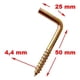 thumbnail image 2 of Tornillo cancamo cabeza l de apriete rosca manual con rosca espiral PREX 50X25X4,4 - 5cm x 4.4mm - pack x 144, 2 of 3