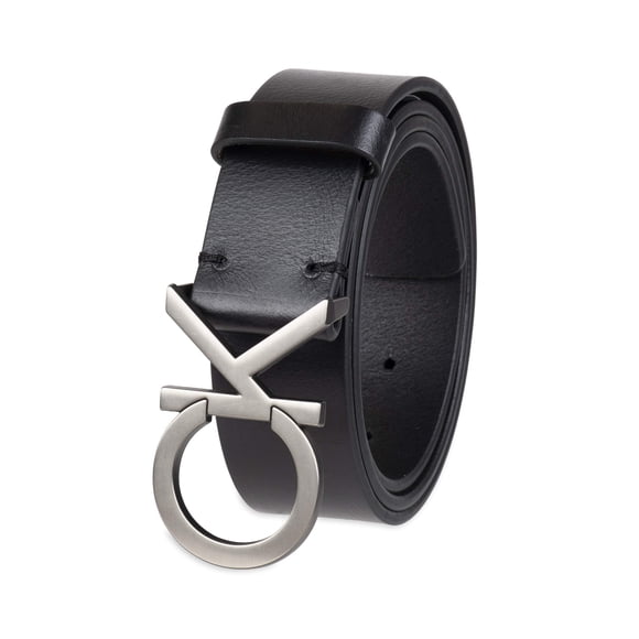 Cinturón Calvin Klein con hebilla CK Plaque para hombre, color negro, 2 unidades