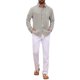 thumbnail image 2 of INSPIRE CHIC Camisa de Hombre Casual de Manga Larga de Seersucker a Rayas con Bolsillo en el Pecho XL Negro Gris, 2 of 5